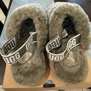 UGG Fluffy Olive Green Slippers